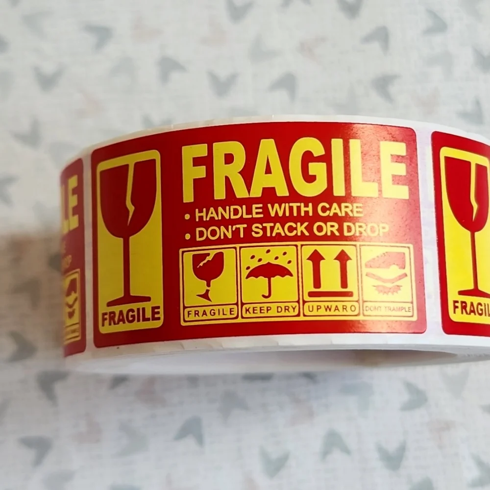 600 Stickers Fragile stickers roll, Do not Bend